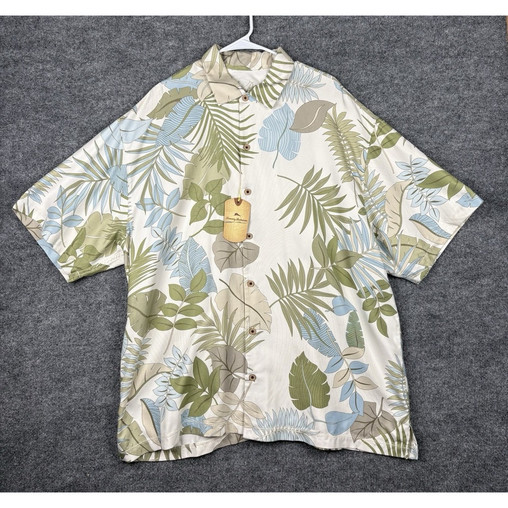 Tommy Bahama Windward Palms Shirt XXL Silk Cotton Tropical Hawaiian NWT